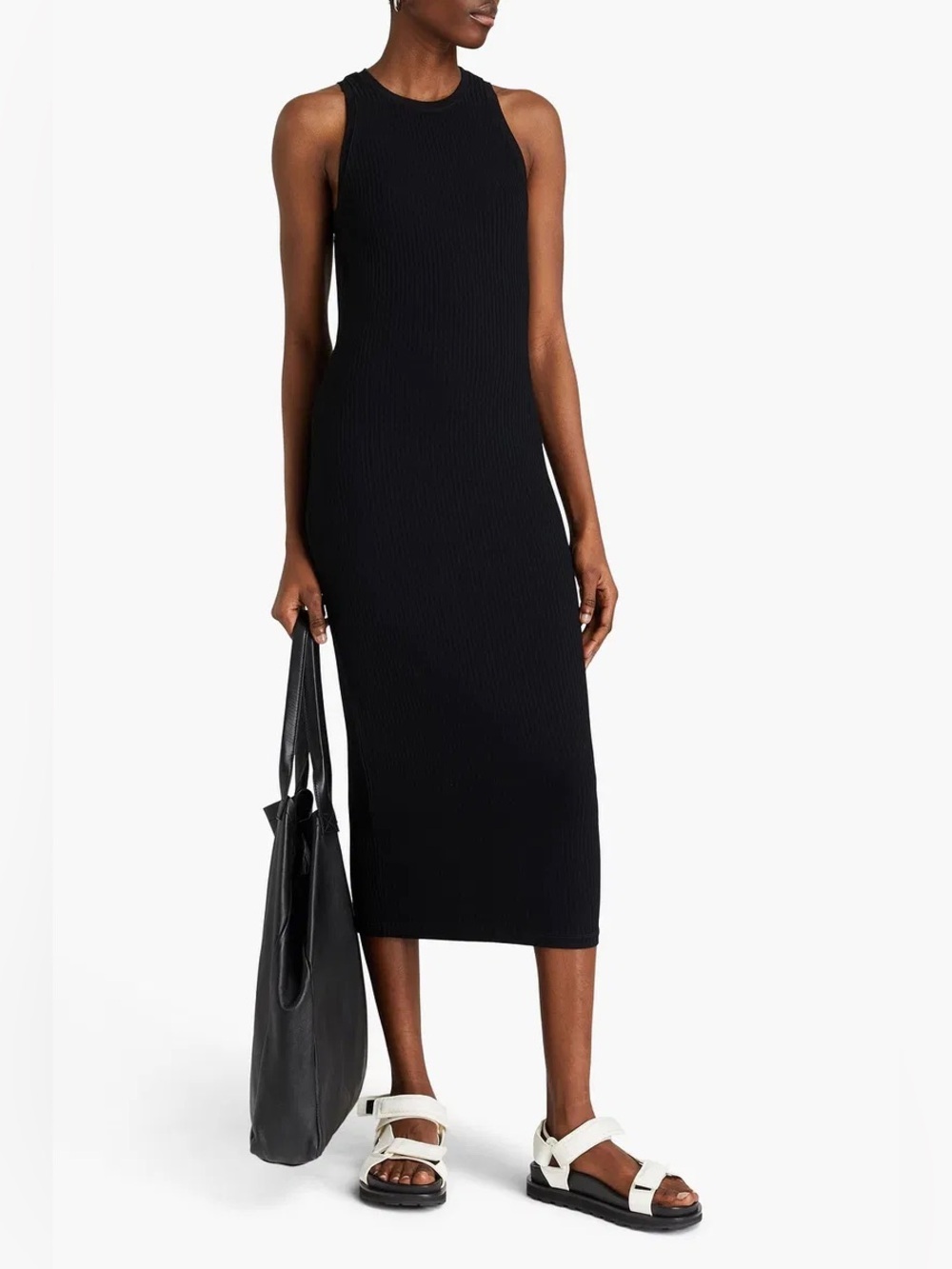 JAMES PERSE Ribbed-Knit Midi Dress